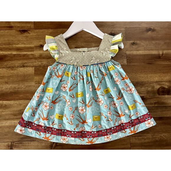 Matilda Jane It's A Wonderful Parade Love Letters Shabby Top Sleeveless Blue 2 - Picture 2 of 8